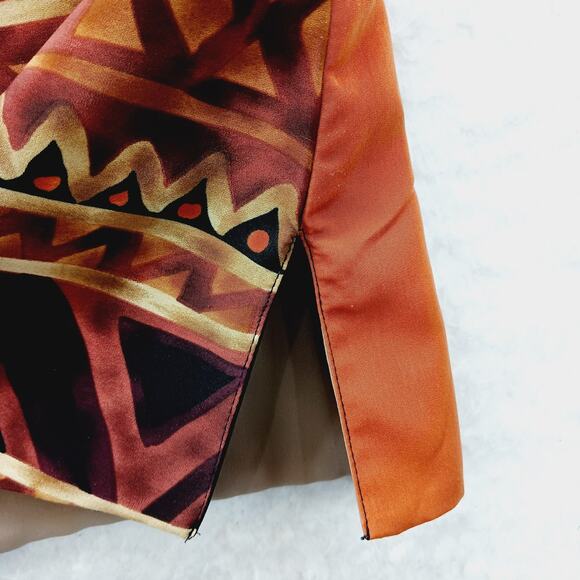 Blouse Size L Reversible Tribal Rust Copper Festival Boho Global Fall Festival - Picture 2 of 7